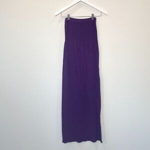 Cristina Love Strapless Stretchy Purple Maxi Dress